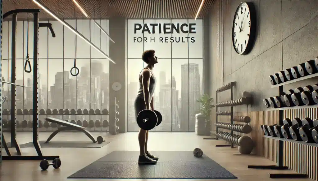 DALL·E-2024-08-28-15.28.14-A-photo-realistic-image-of-a-person-working-out-in-the-gym-focusing-on-the-importance-of-patience-in-achieving-results.-The-person-is-lifting-weights-1024x585